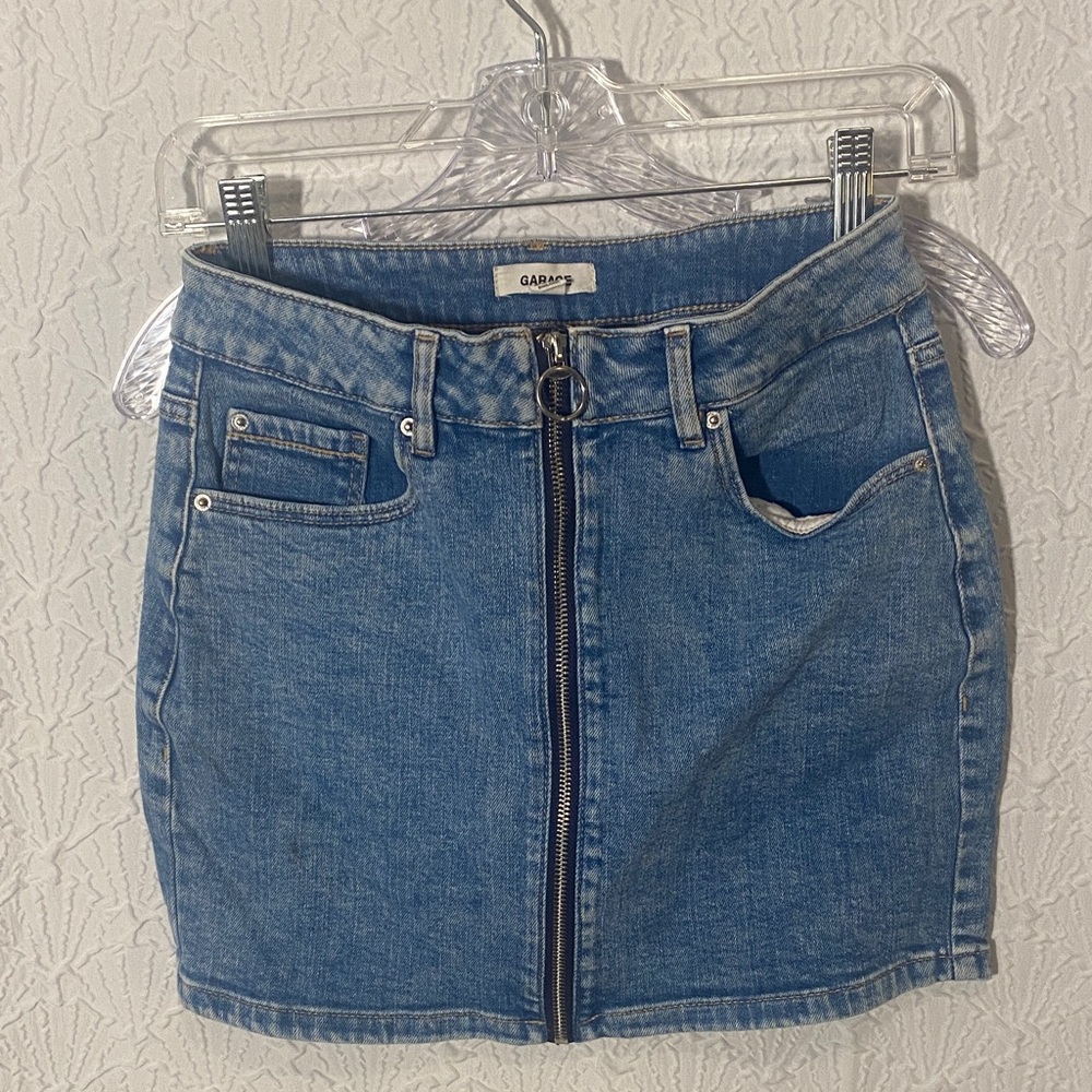 Garage Denim Blue Mini Skirt Y2K Streetwear Costal Cowgirl Feminine Playful Bold